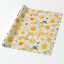 Artistische Wildblumen Gelb Orange White Happy Fun