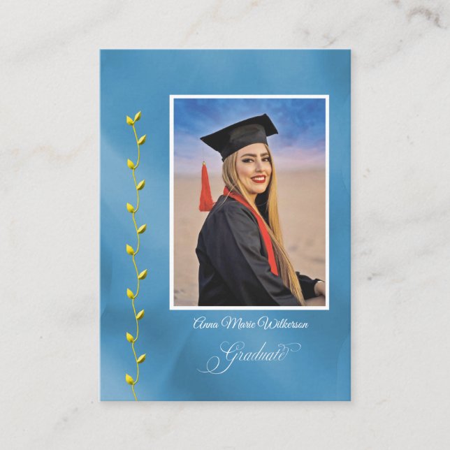 Artistry Blue Graduation Party Invitation (Devant)