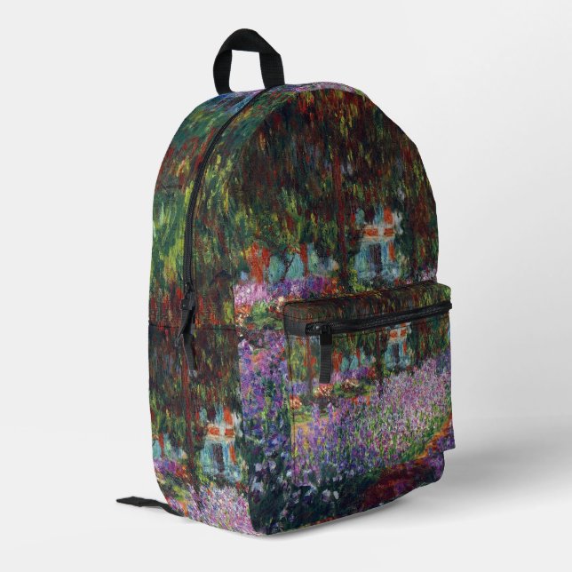 Artist's Garden at Giverny von Claude Monet Bedruckter Rucksack (Rückseitige Ecke links)