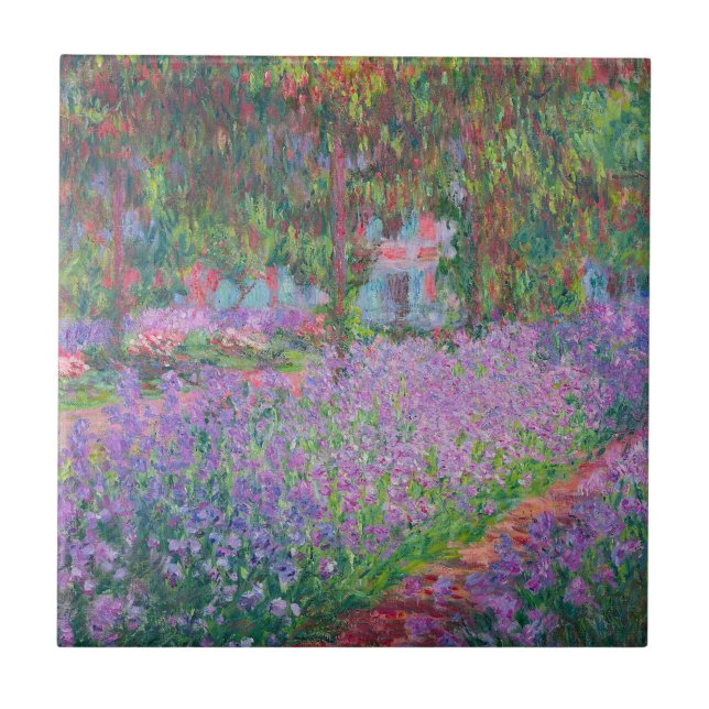 Artist's Garden at Giverny von Claude Monet Fliese (Vorderseite)