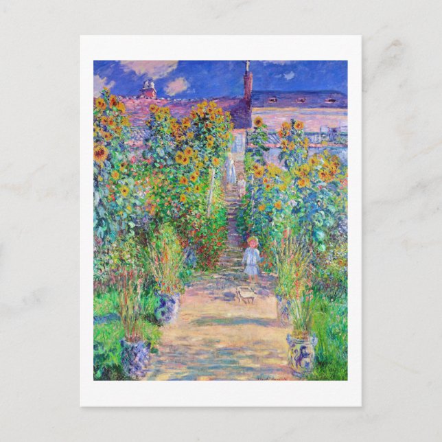 Artist's Garden, Monet Postkarte (Vorderseite)