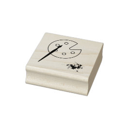 Artist's Palette and Paint Spritzer Gummistempel