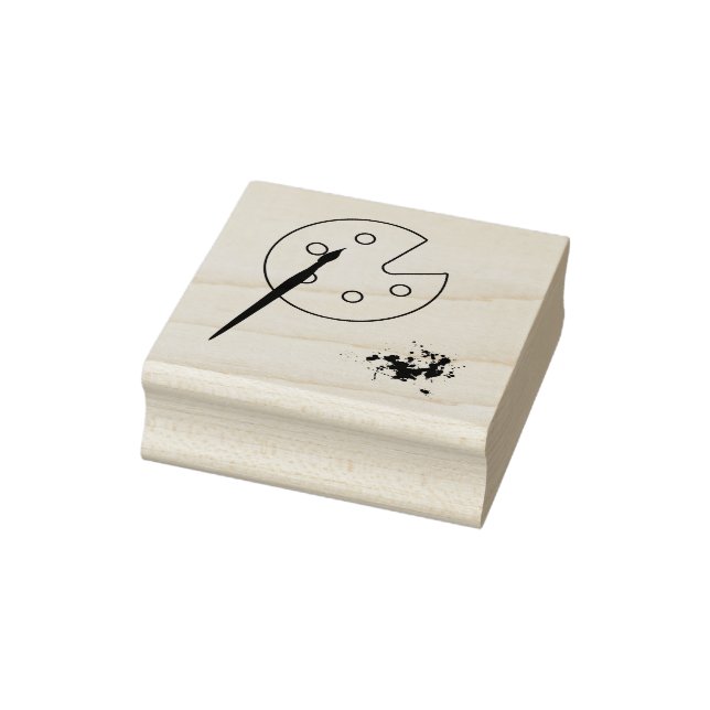 Artist's Palette and Paint Spritzer Gummistempel (Stempel)
