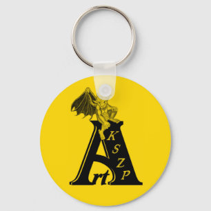 ArtKSZP Logo mit kleinem golem schwarz gelb Design Schlüsselanhänger