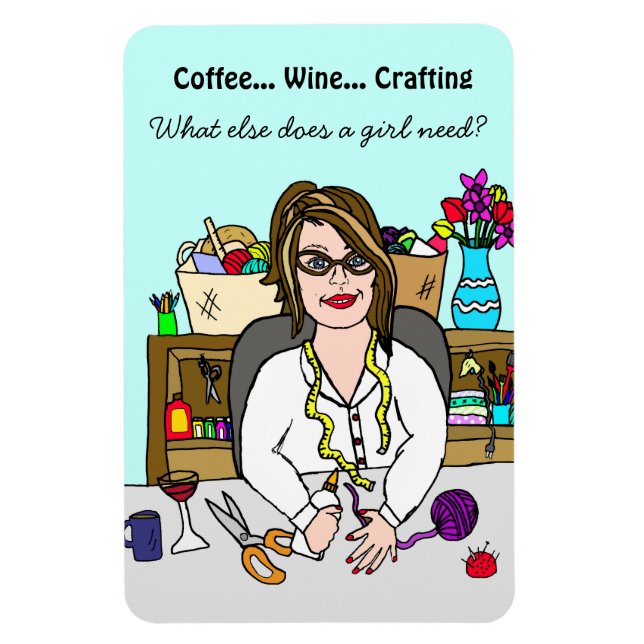 Arts and Crafts Wine Coffee and Crafts Magnet (Vertikal)