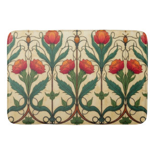 Arts & Crafts Craftsman und Mission Fries floral  Badematte