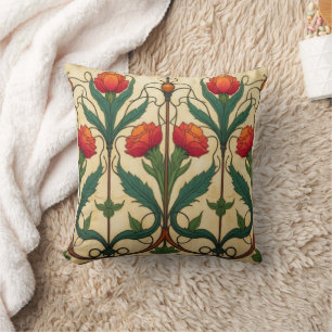 Arts & Crafts Craftsman und Mission Fries floral Kissen