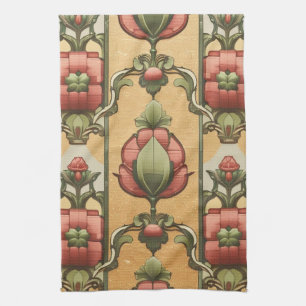 Arts & Crafts Craftsman und Mission Friese floral Geschirrtuch