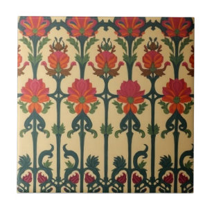 Arts & Crafts Craftsman- und Mission-Stil floral Fliese