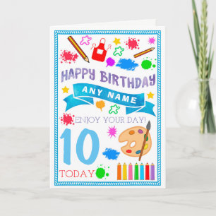 Arts et métiers peignant la carte d'anniversaire