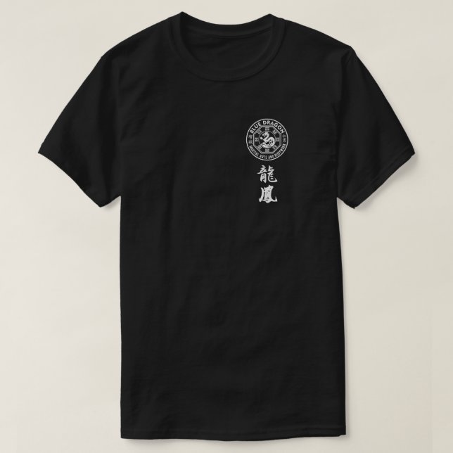 Arts martiaux bleus de dragon et T-shirt de (Design devant)