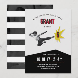 Arts martiaux Kung Fu Karate Invitation d'annivers
