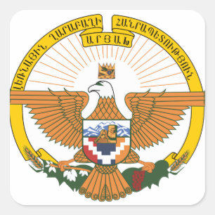 Artsakh (Berg-Karabach) Wappen-Coat Quadratischer Aufkleber