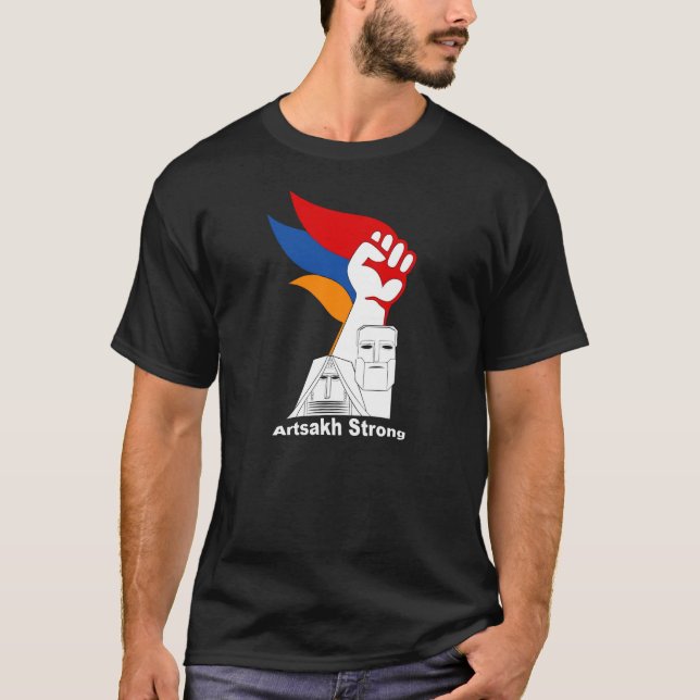 Artsakh Strong Ո ժ ե ւ ղ Ա ր ց ա T - Shirts  (Vorderseite)
