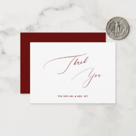 ArtsApp Burgundy Luxe Calligraphy Vielen Dank Mitteilungskarte