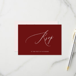 ArtsApp Elegant Burgundy UAWG Luxe Calligraphy RSVP Karte