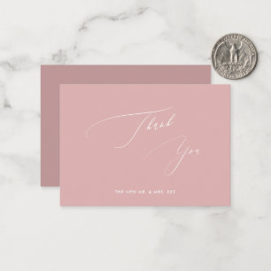 ArtsApp Elegant Dusty Rose Kalligraphie Vielen Dan Mitteilungskarte