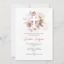 ArtsApp Elegant H2 Dusty Rose Rose Taufe Einladung