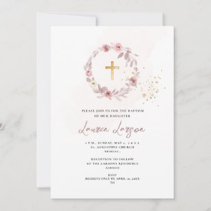 ArtsApp Elegant H2 Dusty Rose Rosen Taufe Einladung