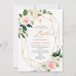 ArtsApp Elegant H2 Pale Pink Roses Taufe Einladung