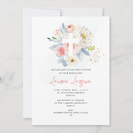 ArtsApp Elegant H2 Pale Pink Roses Taufe Einladung