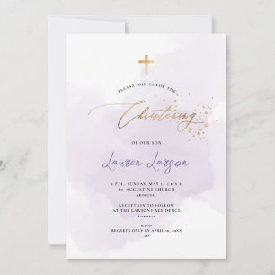 ArtsApp Elegant H2 Wasch Lila Christening Einladung