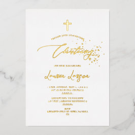 ArtsApp Elegante Imitate Gold Calligraphy Christen Folieneinladung