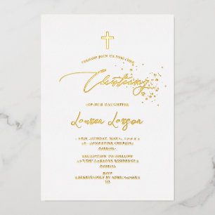 ArtsApp Elegante Imitate Gold Calligraphy Christen Folieneinladung