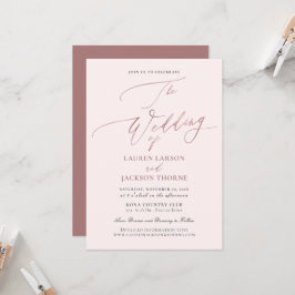 ArtsApp Elegante Imitate Rose Goldkalligrafie Hoch Einladung