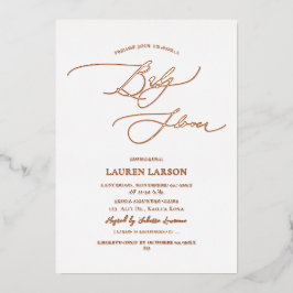 ArtsApp Elegante Rose Gold Calligraphy Baby Shower Folien Feiertagskarte