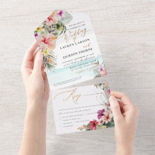 ArtsApp Elegantes tropisches Paradies mit falschem All In One Einladung