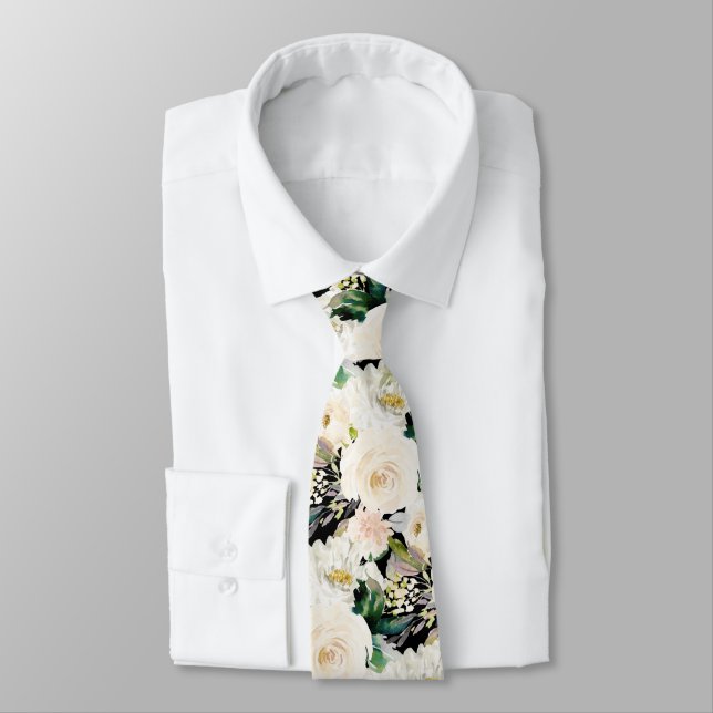 ArtsApp H2 Alabaster Cream Rose Hochzeit Krawatte (Gebunden)