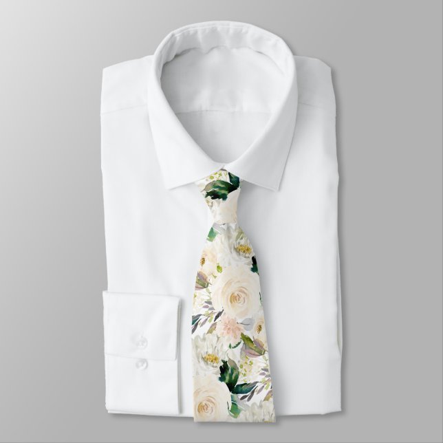ArtsApp H2 Alabaster Cream Rose Hochzeit Krawatte (Gebunden)