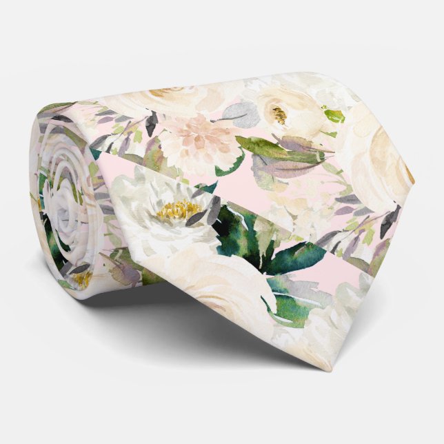 ArtsApp H2 Alabaster Cream Rose Hochzeit Krawatte (Gerollt)