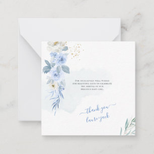 ArtsApp H2 Baby Blue Roses Dusche Dankeschön Mitteilungskarte