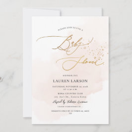 ArtsApp H2 Blush Pink Gold Calligraphy Baby Shower Einladung
