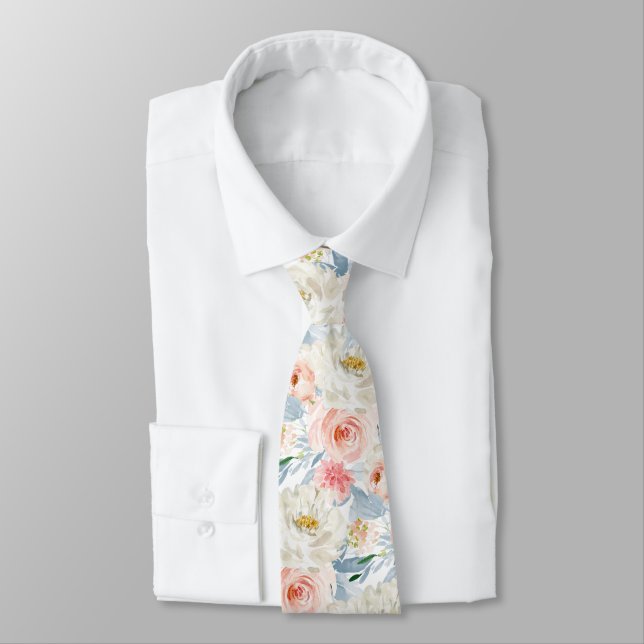 ArtsApp H2 Blush Pink Roses Wedding Krawatte (Gebunden)