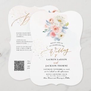 ArtsApp H2 Dusty Blue Blush Pink Botanical Einladung