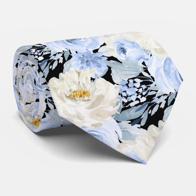 ArtsApp H2 Dusty Blue Rose Hochzeit Krawatte (Gerollt)