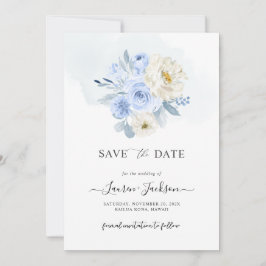 ArtsApp H2 Dusty Blue Rose Save the Date Karte