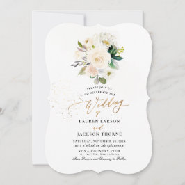ArtsApp H2 Elegante Alabaster Cream-Rose Hochzeit Einladung