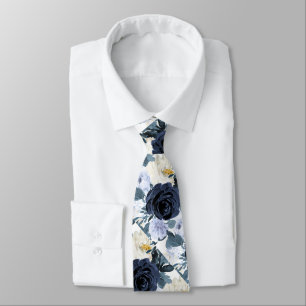 ArtsApp H2 Navy+Dusty Blue Rosen Hochzeit Krawatte