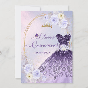 ArtsApp H2 Ombre Lila Sparkling Quinceanera Einladung