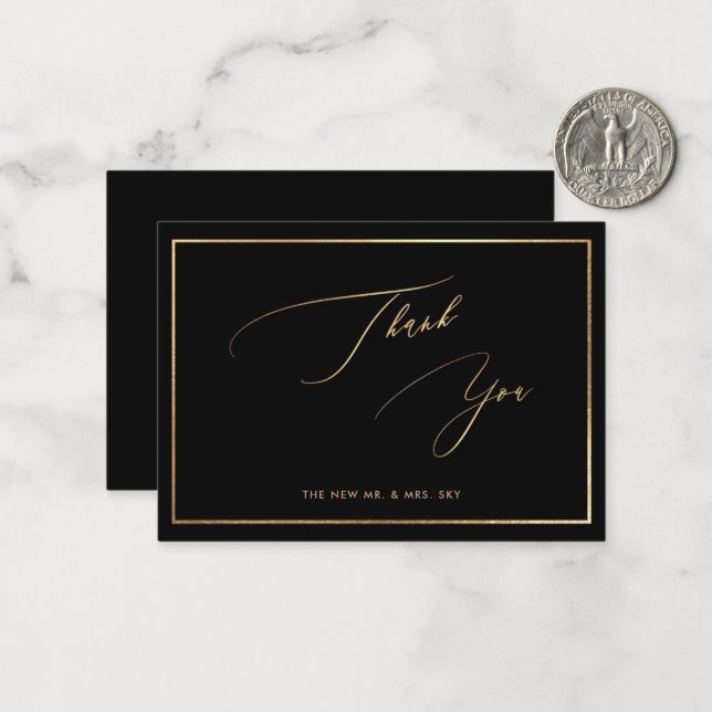 ArtsApp Imitate Gold Luxe Calligraphy Vielen Dank Mitteilungskarte (Vorderseite/Rückseite Beispiel)