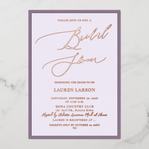 ArtsApp Luxe Kalligrafie Dusty Purple Roségold Folieneinladung