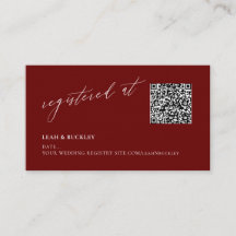 ArtsApp QR Code Burgundy Registry Luxe Calligraphy