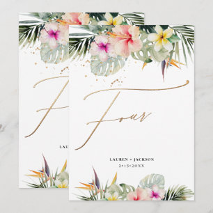 ArtsApp Tropical Paradise Imitate Gold Table Four Einladung