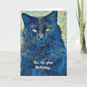Artsy Cat Pun Carte de voeux Anniversaire