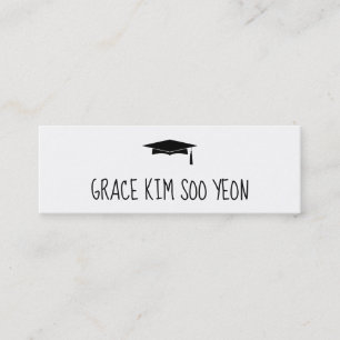 Artsy Cute Graduation Cap Faire-part Nom Carte