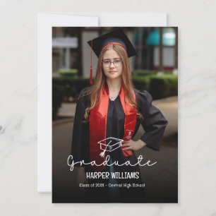 Artsy Doodles Editable Color Graduation Invitation